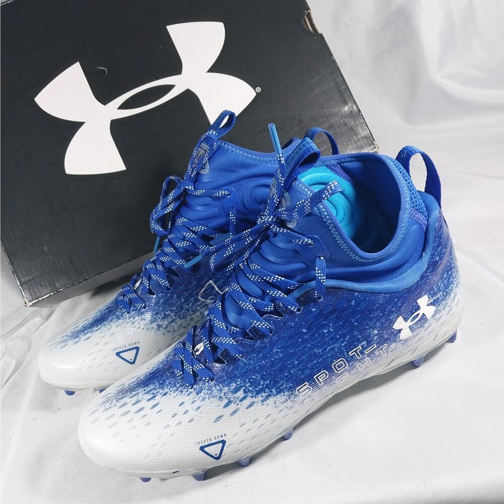 Under Armour Blue and White Men's Athletic Cleats